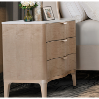 Amini MALIBU CREST Nightstand, 3 Drawer Blush